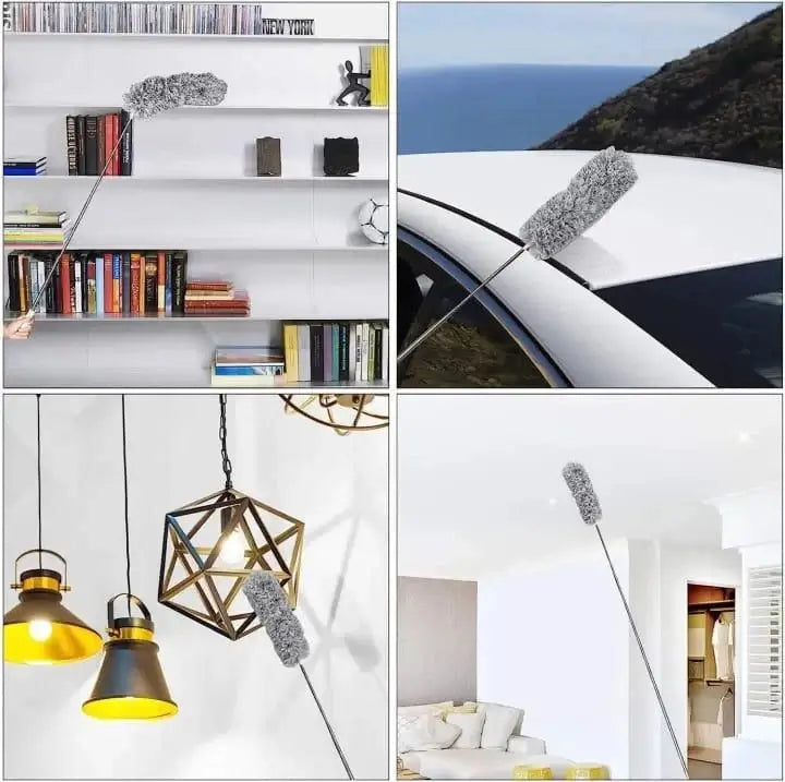 Extendable Microfiber Dusting Brush | 33-110 cm Adjustable Handle | Bendable & Washable