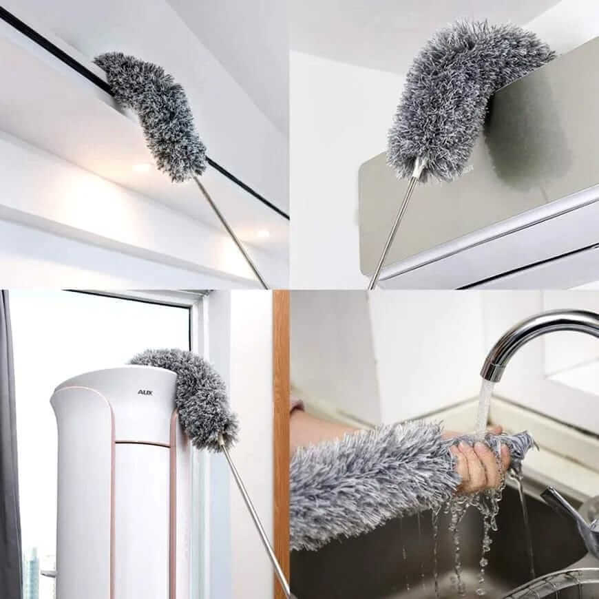 Extendable Microfiber Dusting Brush | 33-110 cm Adjustable Handle | Bendable & Washable