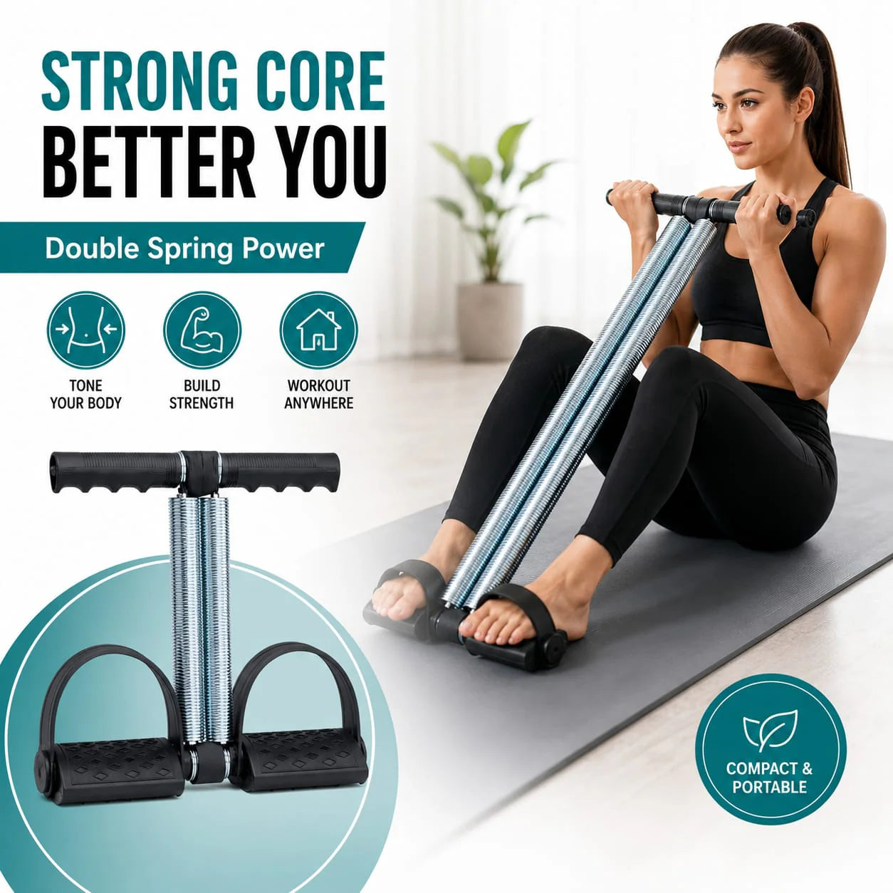 Double Spring Tummy Trimmer | Resistance Fitness Equipment for Home Gym