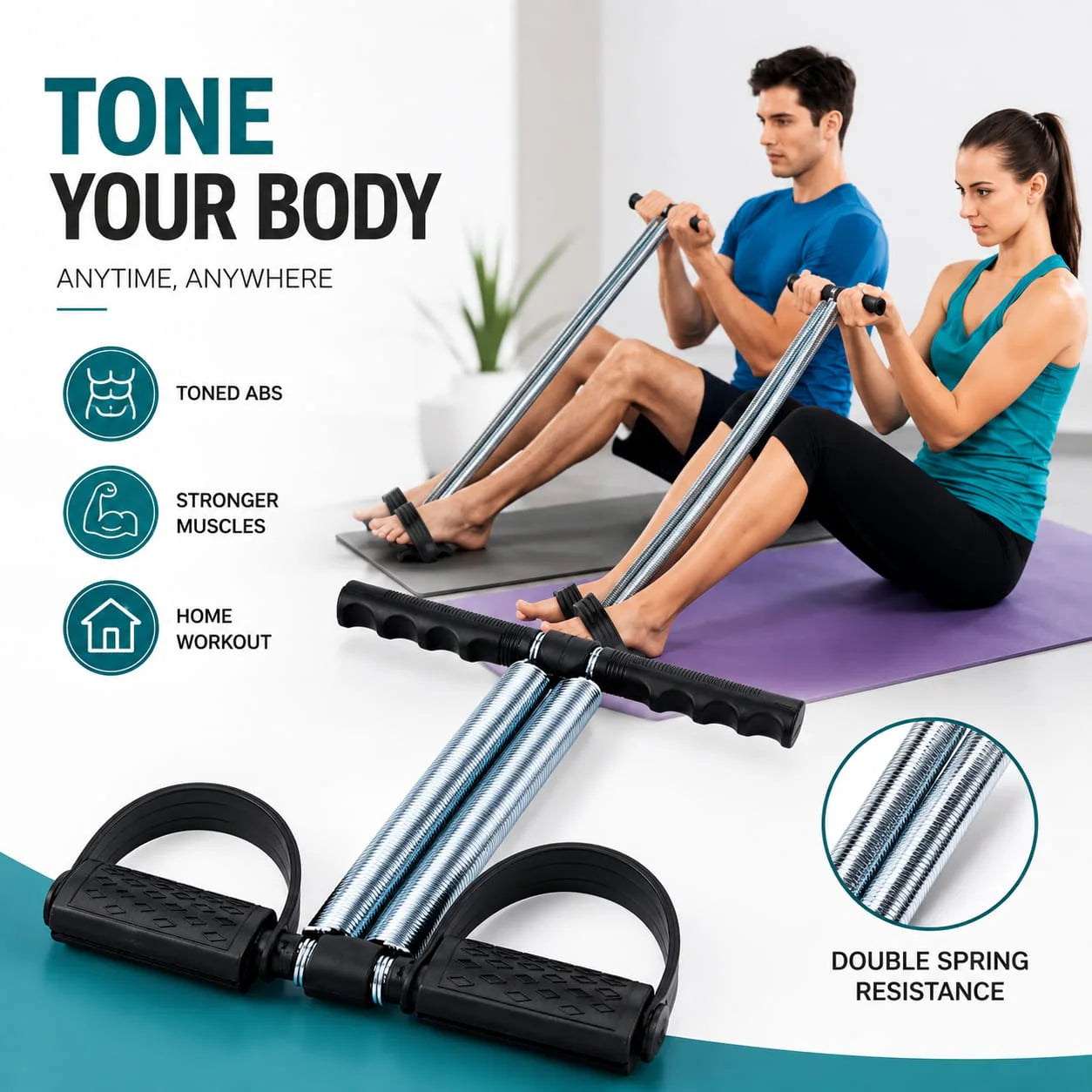 Double Spring Tummy Trimmer | Resistance Fitness Equipment for Home Gym