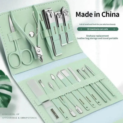Premium 16-piece Manicure Pedicure Set With Case